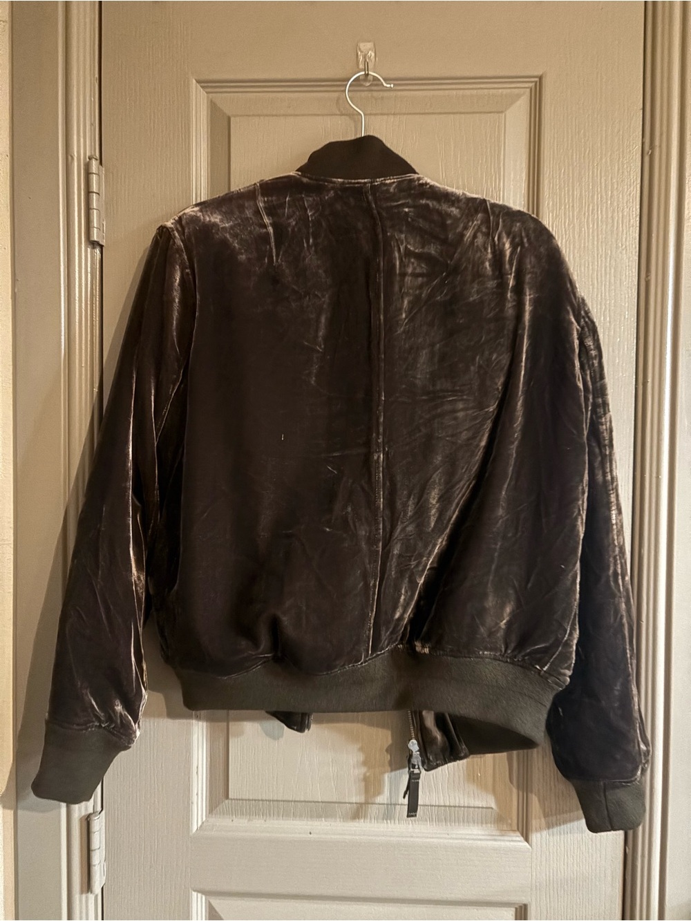 Vince Brown Velvet Bomber Jacket - Picture 2 of 4